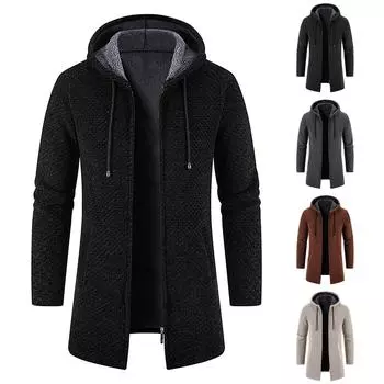 Зимние мужские кашемировые утолщенные средние и длинные свитера и трикотаж XXXL бежевый