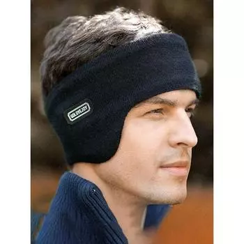 Зимние мужские мягкие и утолщенные наушники для защиты от холода и ветра Теплые наушники чёрный