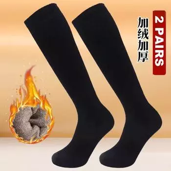 Зимние мужские носки до колена из шерсти, сохраняющие тепло дольше, компрессионные чулки, зимние махровые носки, хлопковые утолщенные носки до икры, подарок size 38-44