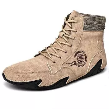 Зимние мужские повседневные туфли с высоким берцем, ручной работы, искусственный плюш, большой размер, резина, мягкая подошва, для вождения автомобиля, мужские мокасины 38 чёрный