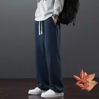 Зимние мужские спортивные штаны с флисовой подкладкой, толстые теплые прямые спортивные штаны из хлопка с завязками, повседневные свободные термальные брюки для бега, мужские XXXXXL