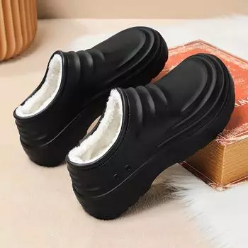 Зимние мужские тапочки Plus Velvet Теплые Водонепроницаемые Легкие Кухонные Туфли Шеф-Повара Износостойкие Рабочие Тапочки Домашние Мужские Мягкая Подошва 36-37 бежевый