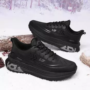 Зимние мужские теплые шерстяные кроссовки на платформе для бега, повседневные, амортизирующие, для улицы, для дорожных условий, нескользящие, для бега трусцой 39