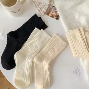 Зимние мужские утолщенные термошерстяные носки Снежные теплые носки Бесшовные напольные носки для сна Повседневные носки для экипажа Модные однотонные кашемировые чулки в стиле Харадзюку One Size