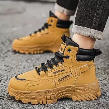 Зимние мужские высокие ботинки на щиколотку, уличные ботинки для пустыни, модные удобные армейские ботинки, высококачественные нескользящие походные скальные туфли 39 коричневый