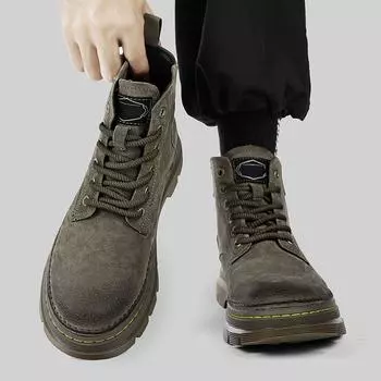 Зимние мужские высокие кожаные ботинки Martin 2024 года Tide Outdoor Tooling British Style Casual Short Boots Мужские ботинки на платформе Live 39