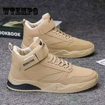 Зимние мужские высокие противоскользящие теплые хлопковые туфли, мужские повседневные комбинезоны для защиты труда, утепленные плюшевые зимние ботинки 44 чёрный