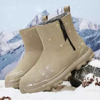 Зимние мужские зимние ботинки для отдыха на природе плюшевые ботинки ботильоны 39 чёрный