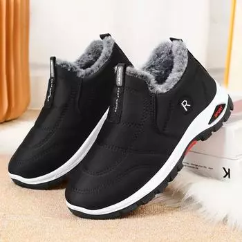 Зимние мужские зимние ботинки, теплые, бархатные, мужские, повседневные, нескользящие, хлопковые, мужские, износостойкие, водонепроницаемые, кроссовки 36