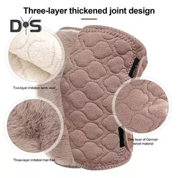 Зимние наколенники с утолщенной флисовой подкладкой, наколенник, теплая термоподдержка колена, компрессионный рукав для коленей, больных артритом B темно-серого