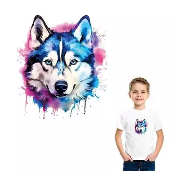 Зимние нашивки с волком, наклейки с изображением животных, джинсы, модный аксессуар «сделай сам», наклейка, термопресс, аппликация в полоску, нашивки для одежды, винил