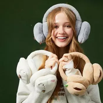 Зимние наушники из искусственного меха для мужчин и женщин, милые пушистые наушники с рисунком из мультфильмов, мягкие и уютные утеплители для ушей для взрослых One Size