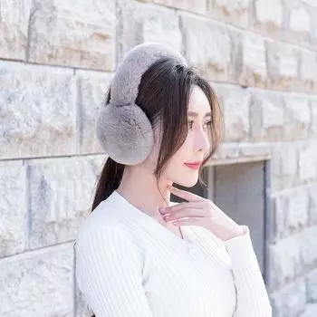Зимние наушники из натуральной шерсти кролика Рекс, женские наушники, мягкие наушники, милые и модные наушники, утеплители для ушей, защитные наушники, складные уши розовый