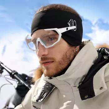 «Зимние наушники унисекс с отверстиями для очков и бархатной подкладкой — резинки и липучки DEZ39» DEZ37, One Size серый