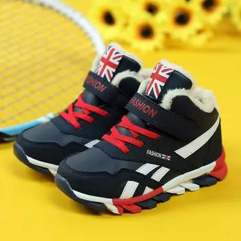 Зимние непромокаемые зимние сапоги. Теплая обувь для мальчиков и девочек. Повседневная обувь для мальчиков. 29 темно-синий