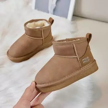 Зимние низкие хлопковые сапоги без застежек 2024 года для мальчиков и девочек Size 24 - 15cm