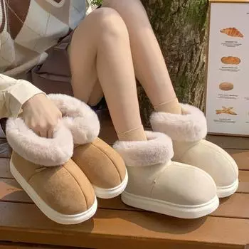 Зимние низкие водонепроницаемые зимние ботинки на толстой подошве женские зимние нескользящие ботинки 36-37 бежевый