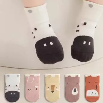 Зимние носки для маленьких девочек, милые толстые махровые носки для новорожденных с героями мультфильмов для девочек, модные теплые стильные От 0 до 5 лет S розовый