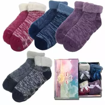 Зимние носки Room Super Hard to Take Cold Brushed Теплые антибактериальные и с запахом Home [IFSUN] 4 пары женских носков, толстые, Off, защита, подкладка,