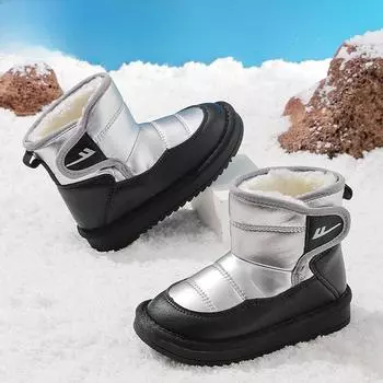 Зимние новые детские теплые хлопковые ботинки, ботинки для девочек 26