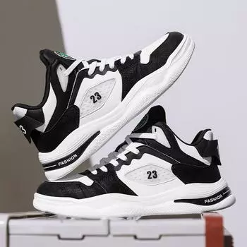 Зимние новые флисовые мужские туфли высокие кроссовки мужские модные тенденции студенческие кроссовки повседневная обувь 39