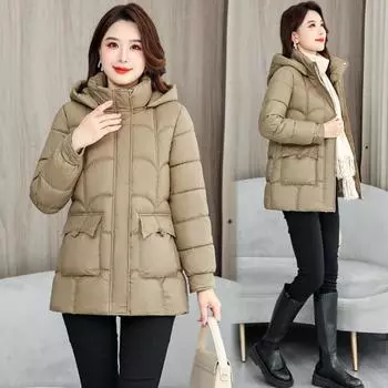 Зимние новые маленькие утолщенные хлопчатобумажные куртки женская модная хлопчатобумажная одежда короткие свободные куртки иностранного стиля хлопчатобумажные куртки теплые куртки XL чёрный