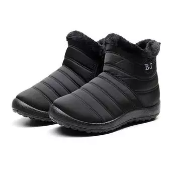 Зимние новые модные большие удобные женские хлопковые ботинки с защитой от губ и водонепроницаемые теплые ботинки на молнии для снега 35