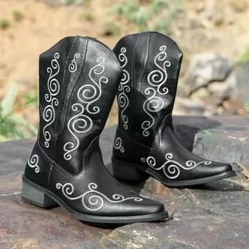 Зимние новые модные зимние сапоги 2024 года, высокие хлопковые сапоги, водонепроницаемая обувь, кухонная обувь, хлопковая обувь 38 коричневый