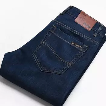 Зимние новые мужские свободные прямые брюки со средней талией из денима в деловом стиле для мужчин 36