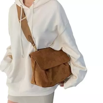 Зимние новые ретро замшевые сумки для женщин сумка через плечо женская сумка-тоут коричневый