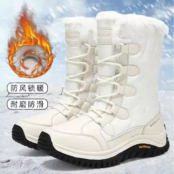 Зимние новые северо-восточные хлопковые ботинки с утолщенным верхом, высокие зимние ботинки женские износостойкие и нескользящие уличные ботинки большого размера женские 36