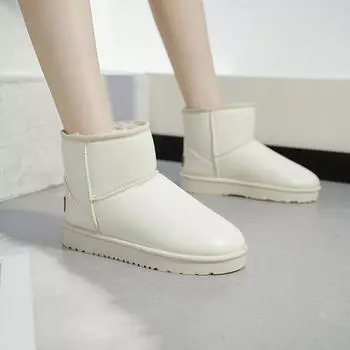 Зимние новые северо-восточные водонепроницаемые женские зимние ботинки с короткими берцами и плоским дном, теплые, утолщенные, с флисовой подкладкой, из хлопка 36