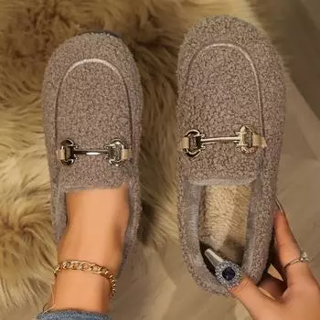 Зимние новые стильные замшевые удобные модные повседневные туфли из хлопка с бантом короткие плюшевые нескользящие туфли на плоской подошве для женщин Туфли Мэри Джейн 36
