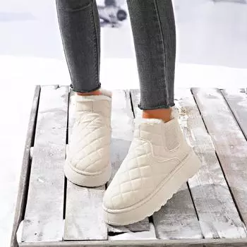 Зимние новые теплые и пушистые толстые модные толстые подошвы для отдыха шестиугольные зимние ботинки 36