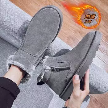 Зимние новые трендовые мужские ботинки из хлопка и меха на осень и зиму из бархата, теплые мужские зимние ботинки 39