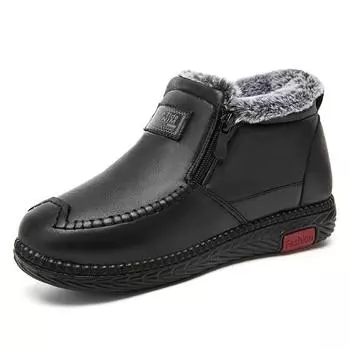 Зимние новые универсальные зимние ботинки для людей среднего и пожилого возраста, женские короткие ботинки, утепленные ботинки для мам с флисовой подкладкой, теплые женские хлопковые ботинки для женщин 36