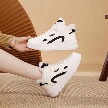 Зимние новые утолщенные флисовые зимние хлопковые ботинки для девушек-студенток высокие ботинки для серфинга флисовые теплые хлопковые ботинки MS 35