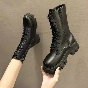 Зимние новые женские повседневные ботинки модные теплые ботинки высшего качества из искусственной кожи на платформе военные ботинки размер 35-40 для женщин 35