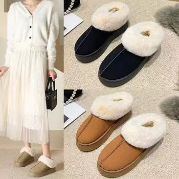 Зимние новые женские сапоги из овчины и шерсти на толстой подошве, нескользящие, модные женские мини-теплые утолщенные женские сапоги на толстой подошве 36