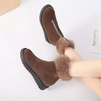 Зимние новые женские сапоги повседневные теплые сапоги на плоской подошве с кроличьим мехом женские модные женские зимние сапоги женская обувь Mujer tyh78 4 хаки