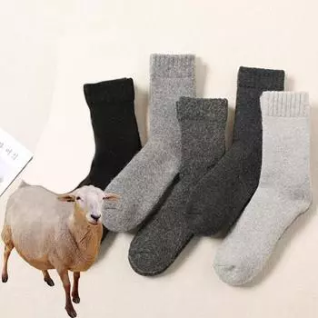 Зимние очень толстые носки из 38% шерсти, женские бархатные толстые кашемировые носки средней длины, повседневные носки, осенние и зимние махровые носки, размер 36-42 EUR36-42 белый