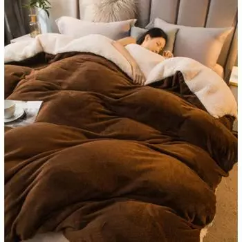 Зимние одеяла для кровати, однотонные флисовые одеяла, толстое теплое зимнее одеяло для взрослых, супермягкий теплый пододеяльник, роскошный 120x200cm