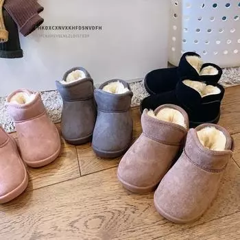 Зимние одноклассники Зимние ботинки Девочки Хлопковая обувь Короткие ботинки Детские теплые ботинки Зимняя обувь для мальчиков 21 розовый