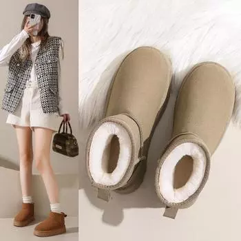 Зимние однопедальные ленивые толстые подошвы классические модные зимние ботинки женские осенне-зимние бархатные утолщенные северо-восточные хлопковые ботинки 35