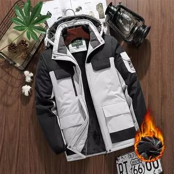Зимние парки мужские теплые толстые ветрозащитные куртки мужские качественные многокарманные пальто с капюшоном мужская модная водонепроницаемая верхняя одежда 9XL белый