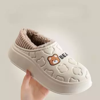 Зимние парные тапочки с каблуком 36-37 белый