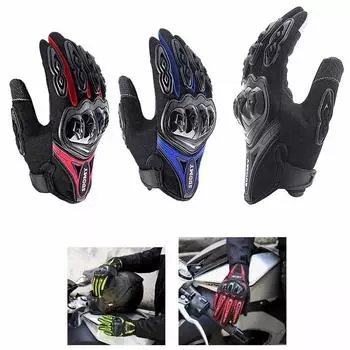 Зимние перчатки для мотоциклистов Guantes, дышащие перчатки с закрытыми пальцами, кожаные перчатки для езды на мотоцикле, аксессуары для езды на открытом воздухе чёрный