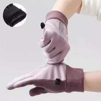 Зимние перчатки для мужчин и женщин для велоспорта, велосипеда, Нескользящие термофлисовые, морозостойкие, ветронепроницаемые, теплые, уличные, беговые, лыжные варежки