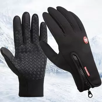Зимние перчатки для мужчин и женщин с сенсорным экраном, теплые уличные велосипедные перчатки для вождения мотоцикла, морозостойкие перчатки, ветрозащитные нескользящие перчатки S