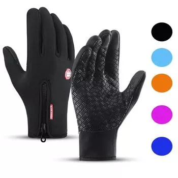 Зимние перчатки для велоспорта, катания на лыжах, сенсорные термоперчатки для велосипедистов, походов, мотоциклов, варежек для спорта, полностью закрывающих пальцы S розовый